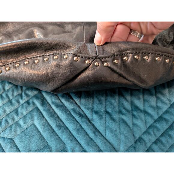 Olivia Harris By Joy Gryson OH Black Leather Hobo Bag Purse Animal Print Accent - Picture 13 of 16